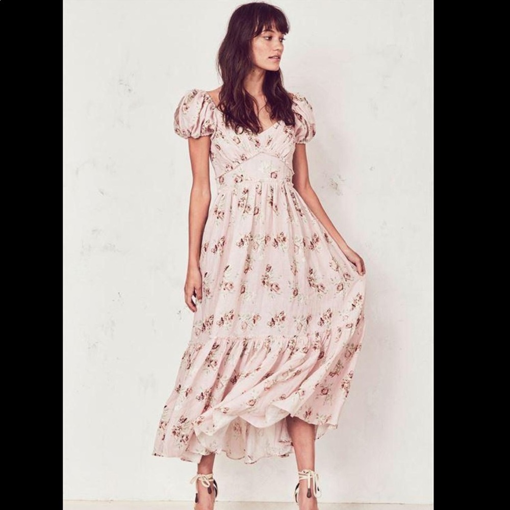 Loveshackfancy Angie Dress in Pink Canopy